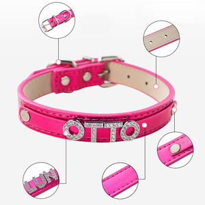 Collare <span class=keywords><strong>per</strong></span> <span class=keywords><strong>Cani</strong></span> Personalizzato Moderno - Targhetta <span class=keywords><strong>con</strong></span> Nome in Strass Fai-da-Te, Pelle PU <span class=keywords><strong>con</strong></span> Finitura Metallica Lucida, Lettere Incise al Laser <span class=keywords><strong>per</strong></span> Gatti - Product Image 4