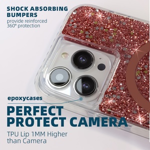 Étui de téléphone magnétique antichoc avec paillettes de luxe pour tous les types de téléphones avec impression pour iPhone 15 Pro Max - Product Image 2