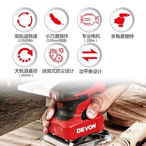 เครื่องขัดไม้ไฟฟ้า Devon Power Planer 13500 รอบต่อนาที 200 วัตต์ ปลั๊กยุโรป สำหรับใช้งานระดับมืออาชีพ - Product Image 1