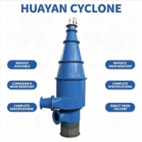 Déchiqueteur hydrocyclone en polyuréthane résistant à l'usure Huayan, 30 kg, séparateur de minerais minier, contrôlé par PLC, garantie 1 an