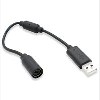 Câble d'extension de connexion USB détachable vers PC, adaptateur convertisseur pour manette filaire Xbox 360, noir gris