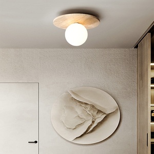 Lampe murale de plafond à montage en surface pour restaurant, style Mid-Century Wabi Sabi, en travertin, pour entrée, balcon, couloir, hôtel - Product Image 3