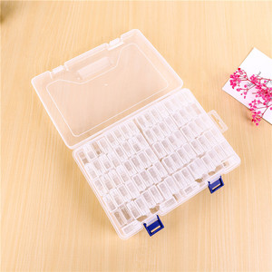 Transparent Storage Box 64 Compartments With Lid And Handle For Beads Jewelry Nail Art Organizing Rectangular Container - Product Image 3