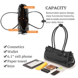 DUJIANG Fabrikası Özel Üretim Hakiki Deri Kadın Çantası Günlük Kullanım El Çantası Premium Çok Yönlü Üst Kalite Sığır Derisi Omuz Çantası - Product Image 4