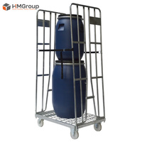 Chariot à roulettes en acier métallique pour entrepôt industriel personnalisé, durable, à double face