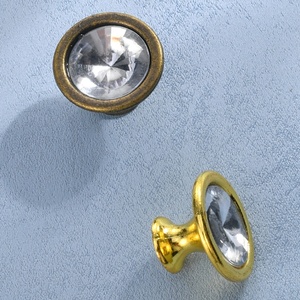 Portes d'armoires en acrylique de style campagnard européen traditionnel à trou unique, poignées de porte en alliage de zinc de style antique - Product Image 4