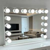 Miroir de maquillage LED moderne avec ampoules haute luminosité, audio Bluetooth, grand miroir clair, design multifonctionnel