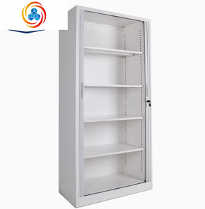 Armoire de rangement métallique à 2 portes avec volet roulant, meuble de bureau en acier, armoire à roulettes, porte enroulable, armoire de classement métallique - Product Image 4