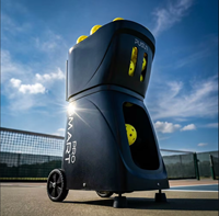 Lanceur de pickleball intelligent PUSUN avec alimentation multi-angle, entraînement au Dink, 120 km/h, application à distance, capacité de 80 balles, portable