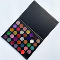 Vente en gros de cosmétiques couleur marque privée fard à paupières pailleté maquillage cosmétique ombre à paupières 35 couleurs palette de fards à paupières pailletés