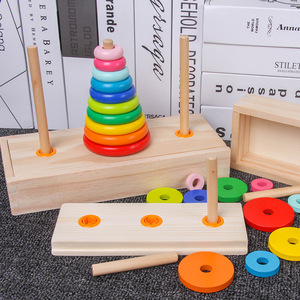 ของเล่นไม้หอคอยฮานอยสิบชั้น สำหรับเด็กอายุ <span class=keywords><strong>3</strong></span>-6 ปี - เสริมสร้างสติปัญญาและการ<span class=keywords><strong>พัฒนาการ</strong></span>คิดเชิงตรรกะ - Product Image 2