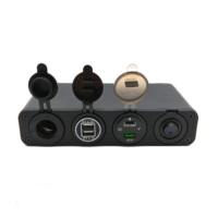 Pemantik rokok dua soket USB 12V, pengisi daya adaptor Voltmeter Digital untuk Apple/Android perangkat Motor traktor mobil