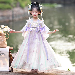 <span class=keywords><strong>ชุด</strong></span>เดรสเจ้าหญิงปักลายดอกไม้แบบดั้งเดิมราชวงศ์<span class=keywords><strong>ถัง</strong></span>สำหรับเด็ก - Product Image 4