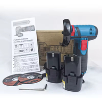 Meuleuse d'angle électrique sans fil portative mini rechargeable pour bricolage 12500 tr/min avec 3 disques de coupe pour bois, carrelage, PVC et tuyaux