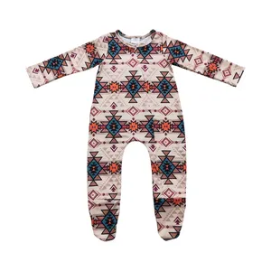 婴儿服装西方服装阿兹特克婴儿罗柏图案定制全拉链精品女童服装婴儿服装