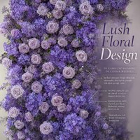 Backdrop Dinding Bunga Buatan 5D Stainless Steel Merk BBGS BARU untuk Pernikahan, Latar Belakang Dekoratif Floral Buatan Cina