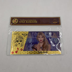 Carte <span class=keywords><strong>postale</strong></span> imperméable personnalisée Souvenir Taylor Swift Billet de 100 dollars Billet de <span class=keywords><strong>banque</strong></span> en feuille d'or - Product Image 4