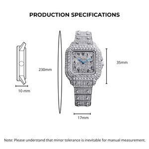 Reloj Deportivo y de Negocios de Lujo para Mujer, con Cierre de Mariposa de Acero Inoxidable, Esfera de Cristal, Pantalla con Indicadores y Diamantes - Product Image 5