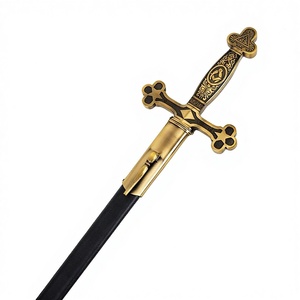 Espada Ceremonial, Espada de la Cruz, Espada de Metal, Espada Occidental, Espada Masónica, Espada de Película de Fantasía, Accesorio de Cine, Espada sin Afilar - Product Image 4