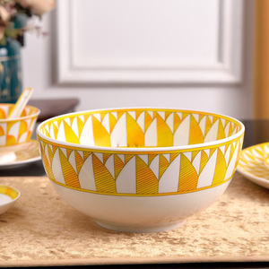 Yellow 41pcs Luxury Bone Porcelain <b>Dessert</b> Plate Exquisite Dinner Set - Product Image 5