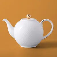 Элегантная Свадебная посуда в европейском стиле кофейник из костяного фарфора белый чайник Турецкий Арабский кофейный набор керамический чайник с золотой каймой