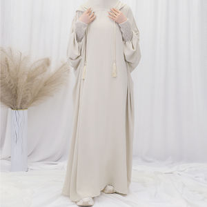 Abaya Musulmane pour Femme de Bonne Qualité, Vente en Gros, Robes Islamiques de Couleur Unie avec Hijab et Capuche à Manches Chauve-Souris - Product Image 3