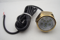 Lampe de yacht sous-marine à 9 LED, 27 W, IP68, coque en alliage de titane, lumière RGB, lumière de bouchon de vidange de bateau, lumière marine sous-marine pour bateau