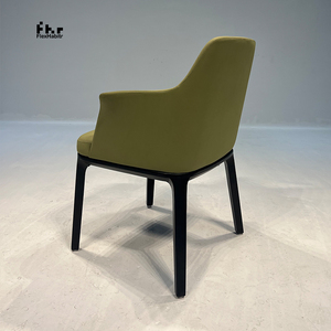 Sillón de Comedor Tapizado Contemporáneo con Estructura de Madera Maciza Negra y Verde Oliva para Uso Comercial en Hoteles y Cafeterías - Product Image 5