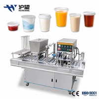 Machine automatique de remplissage et de scellage de gobelets et de boîtes, scelleuse de gobelets pour liquides alimentaires de 500 ml, ligne d'emballage haute vitesse en acier inoxydable