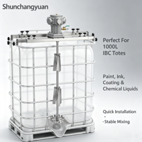 Conteneurs IBC horizontaux de 350 gallons (1000 L) en acier inoxydable, agitateur à moteur sans balais, pneumatique, produits chimiques écologiques, directement de l'usine