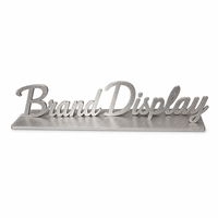 Support de logo de bureau personnalisé en métal, luxe chromé, alliage électroplaqué 3D, présentoir de boutique moderne et minimaliste, qualité supérieure IP65