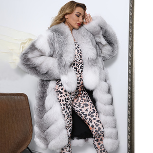 <span class=keywords><strong>Chaqueta</strong></span> con cuello de piel de zorro cruzado para <span class=keywords><strong>mujer</strong></span>, ropa de alta calidad, venta directa de fábrica - Product Image 2