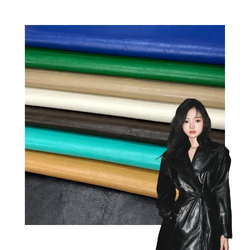 0.8m Ecological leather PU Synthetic Leather Fabric for women's clothing Dresses and Coating-Faux leather
