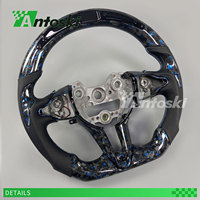 Volant sport personnalisé en fibre de carbone forgée bleue à 3 branches avec LED intelligentes pour les modèles de voitures Elantra N I30N I20N N-line