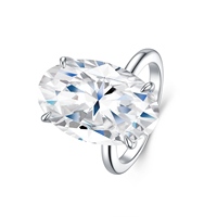 Bagues en Moissanite VVS1 GRA D Couleur Excellente, Coupe Ovale Large, Vente en Gros, Bagues Fines pour Femmes, Bagues Statement
