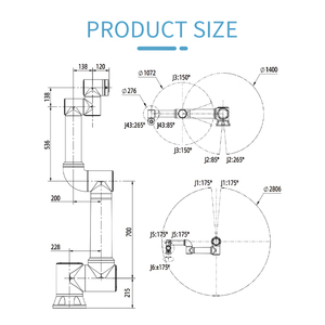 Robot collaboratif de palettisation, bras robotisé 6 axes, IP54, sûr, flexible, machine d'empilage pour l'emballage en fin de ligne des produits alimentaires et des boissons - Product Image 3