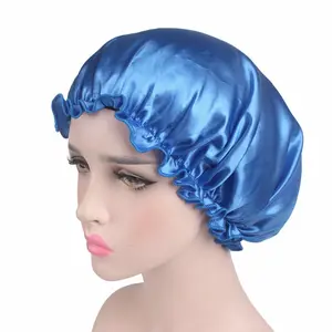 Le donne avvolgono il bagno interno elastico satinato riutilizzabile cappellini in poliestere 100% impermeabili per salone di bellezza cappelli EVA treccia di seta cofani per capelli