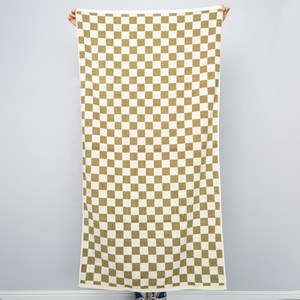 Telo Mare <span class=keywords><strong>Grande</strong></span> e Confortevole in Cotone 100% a Scacchi, Morbido e di Alta Qualità per Piscina - Product Image 3