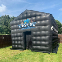 Tente de fête gonflable géante personnalisée portable noire pour discothèque, bar, soirée, mariage, événement