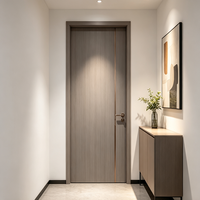 Puerta Interior de Madera Maciza de Roble Personalizada de Fábrica, Diseño Liso, Resistente a la Humedad y a la Corrosión, Decoración Inmobiliaria
