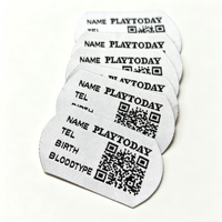 Étiquettes d'identification personnalisées en tissu tissé pour animaux de compagnie - Étiquettes durables en polyester lavables avec code QR pour animaux, identification médicale et identification des bagages