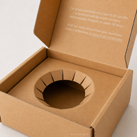 Boîte d'expédition en carton ondulé personnalisée avec insert, emballage en papier kraft écologique et recyclable pour l'expédition de bougies et de cosmétiques