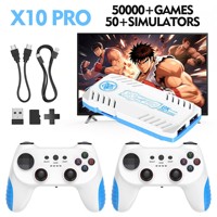 Nouvelle console de jeux rétro X10 PRO transfrontalière, connexion double joueur, sans fil, HD TV 3D 4K, mémoire 128 Go, jeux à domicile
