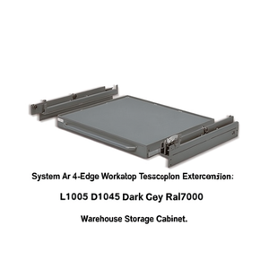 Fami System Ar 4-Edge Worktop Telescopic Extension L1005 D1045 Dark Grey Ral7000 Warehouse Storage <b>Cabinet</b> - Product Image 3