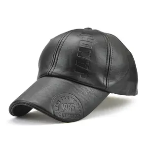 Erkekler için özel deri kabartmalı şapka streetwear 6 panel şapkalar spor kap yüksek kalite baba şapkası