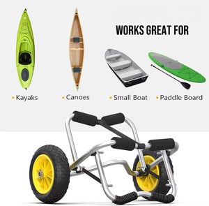 Carrito Plegable de Aluminio <span class=keywords><strong>para</strong></span> <span class=keywords><strong>Kayak</strong></span> con Capacidad <span class=keywords><strong>para</strong></span> 200 Libras, Carretilla <span class=keywords><strong>para</strong></span> Canoa con <span class=keywords><strong>Ruedas</strong></span> sin Aire <span class=keywords><strong>para</strong></span> Accesorios de Pesca, Transporte de Tablas de Paddle y Embarcaciones - Product Image 6