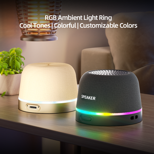 Elegante Mini Altavoz de Escritorio, Mesita de Noche e Iluminación Ambiental con Altavoz Magnético de Tela con Bluetooth y Luces RGB - Product Image 6