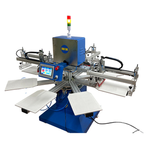 Imprimante rotative à écran pour tissus, 3 couleurs, 8 stations, avec palette en aluminium, pour l'impression de t-shirts (vente en gros) - Product Image 2