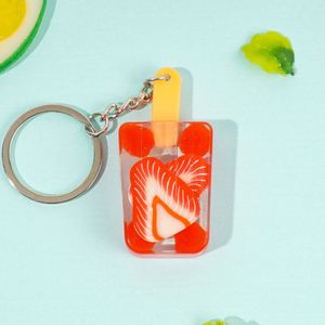 Simulation <b>Key</b> <b>Chain</b> Food Ice Cream Crystal Fruit Strawberry Orange Popsicle Ice Cream KeyChain Accessories Cute Kids Keychain - Product Image 4