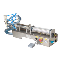Machine de remplissage semi-automatique pneumatique à piston en acier inoxydable pour liquides, pâtes, crèmes, miel et shampoing avec pédale